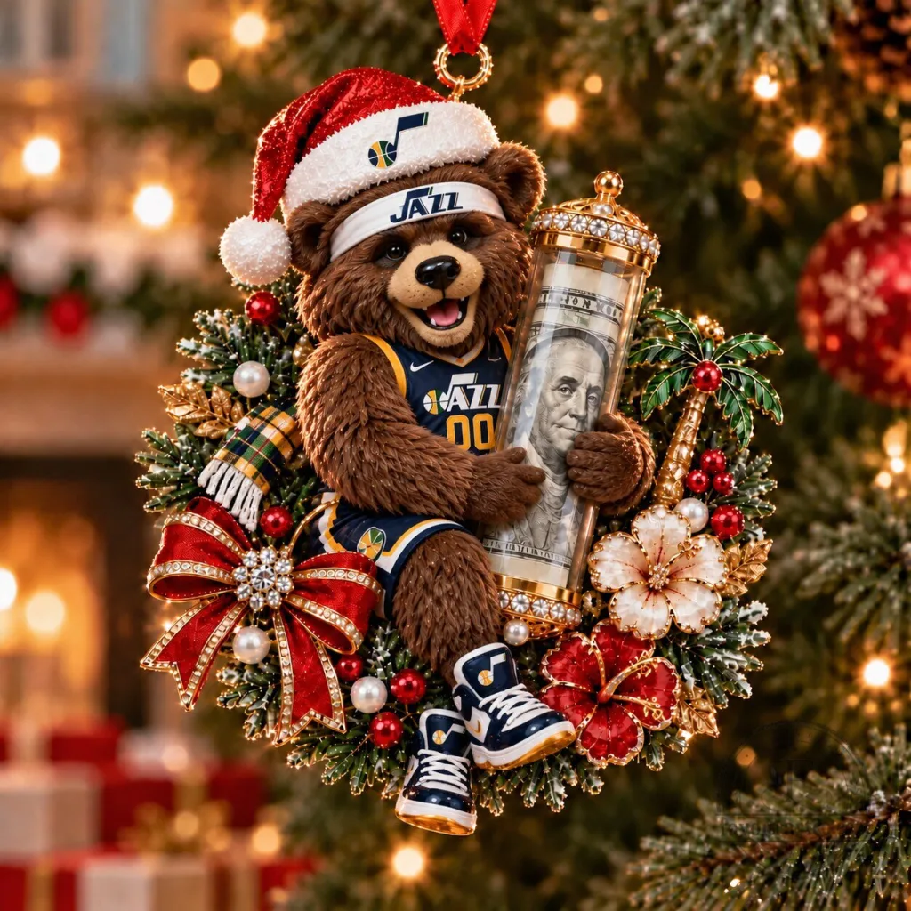 Utah Jazz Bear Mascot Christmas Holiday Ornament Utah Jazz Bear Mascot Christmas Holiday Ornament