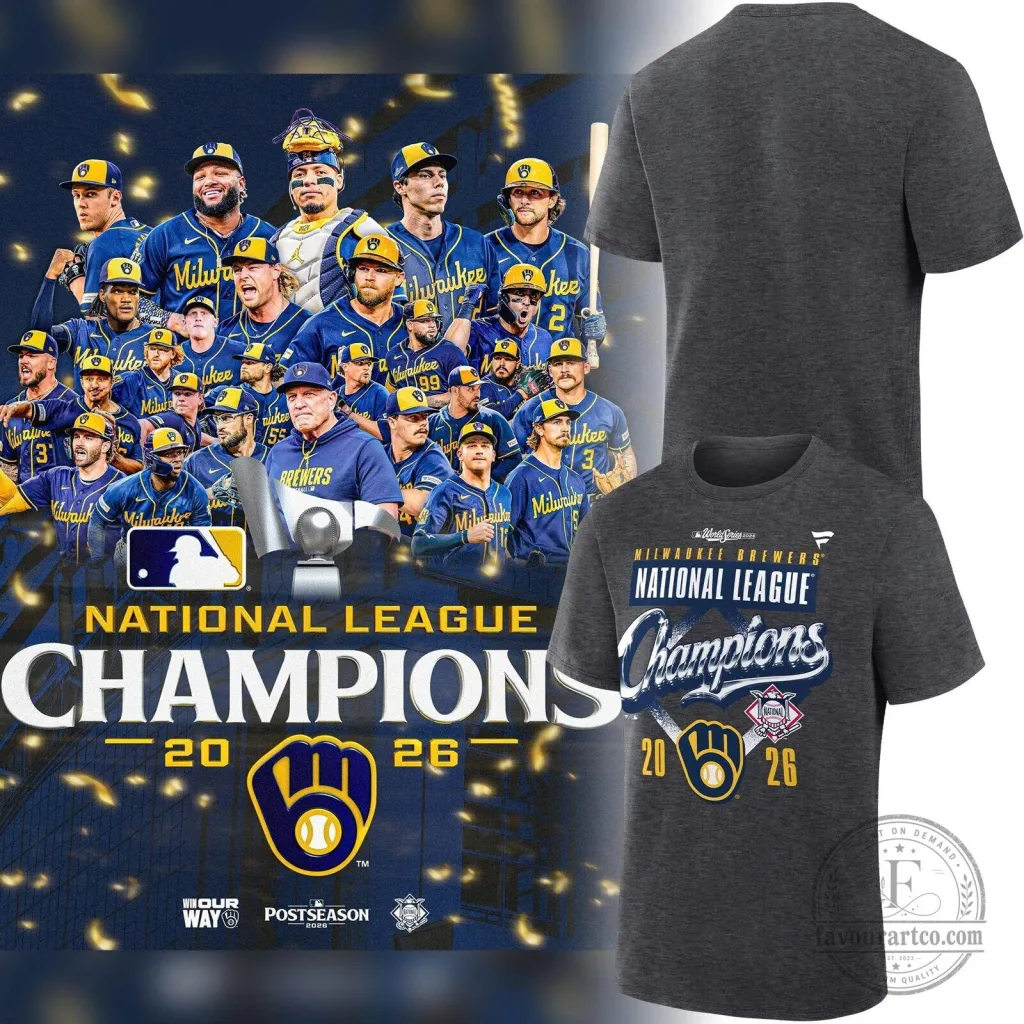 Milwaukee Brewers National League Champions T-Shirt for 2026 Fans Milwaukee Brewers National League Champions T-Shirt for 2026 Fans