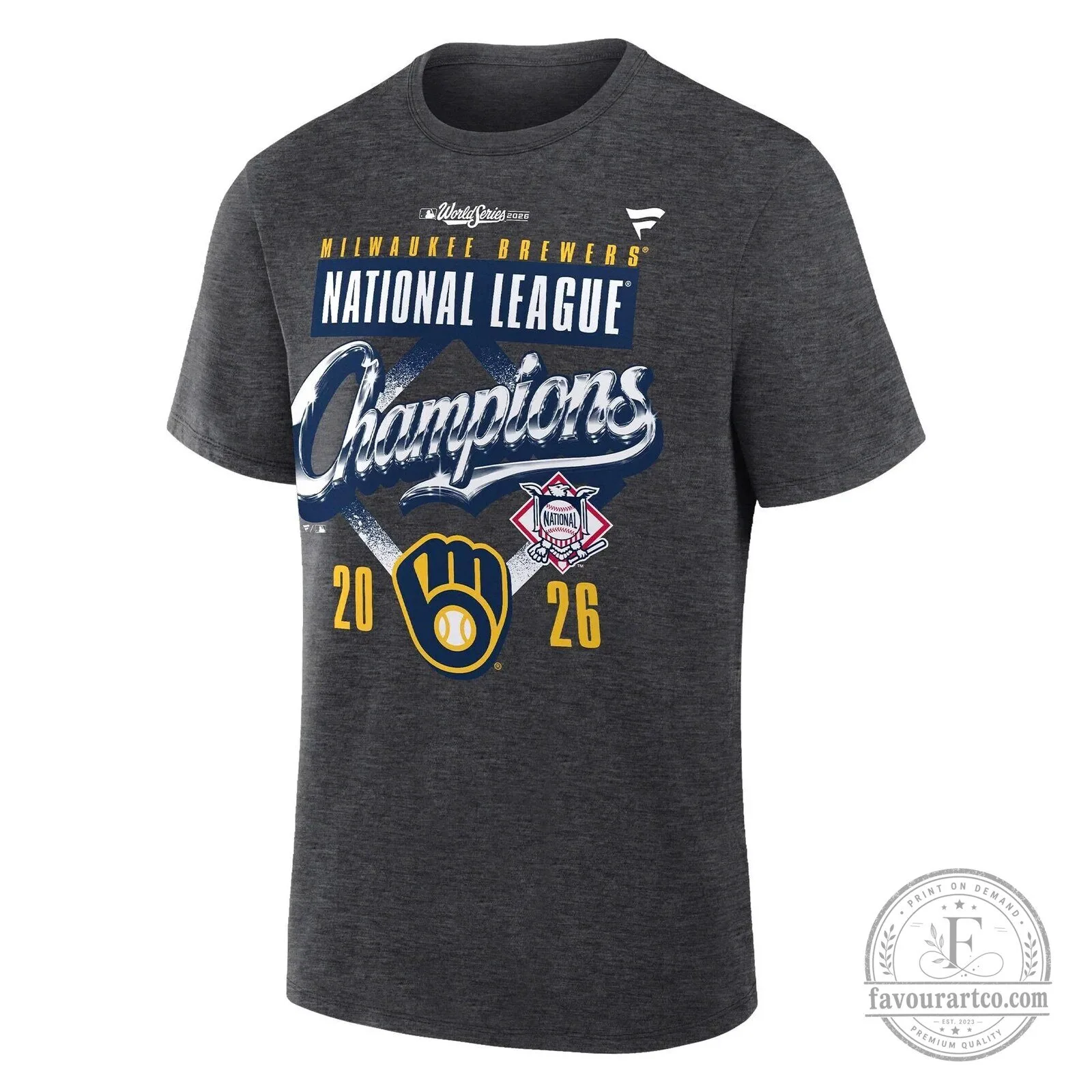 Milwaukee Brewers National League Champions T-Shirt for 2026 Fans 8 Milwaukee Brewers National League Champions T-Shirt for 2026 Fans