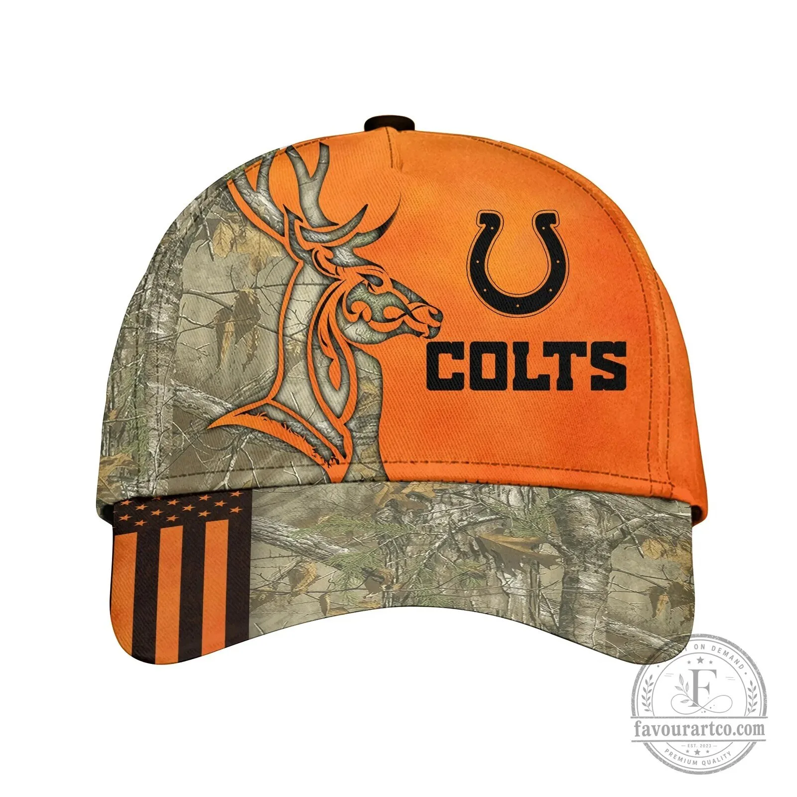 Indianapolis Colts Deer Hunting Camouflage Pattern Adjustable Baseball Cap Hat