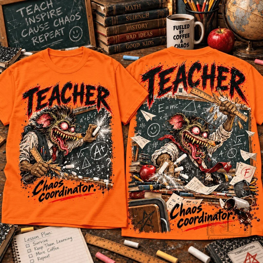 Teacher Rat Fink Chaos Coordinator Funny School Day T-Shirt Teacher Rat Fink Chaos Coordinator Funny School Day T-Shirt