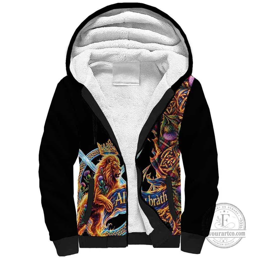 Scotland Forever Royal Lion Rampant Celtic Thistle Sherpa Lined Hoodie 2 Scotland Forever Royal Lion Rampant Celtic Thistle Sherpa Lined Hoodie