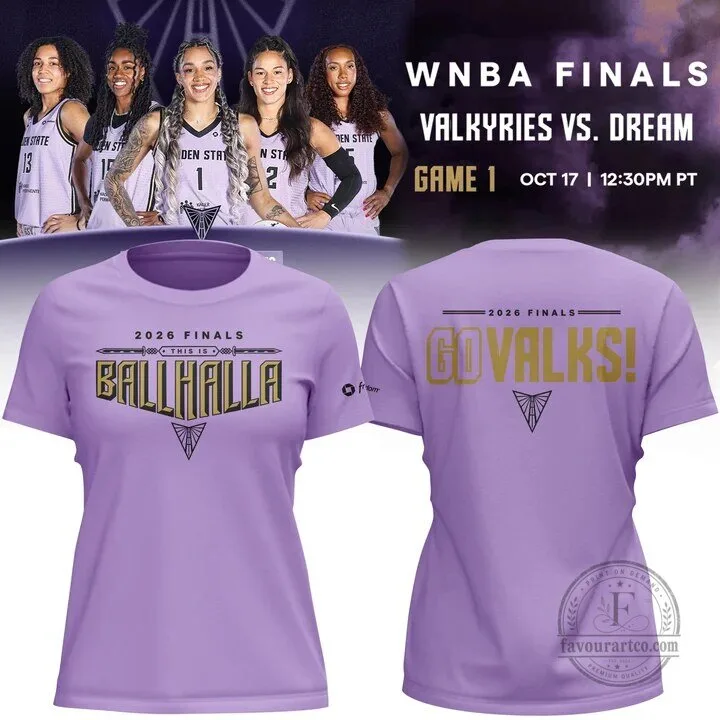 Women’s T-Shirt Go Valks for Golden State Valkyries 2026 Finals at Ballhalla