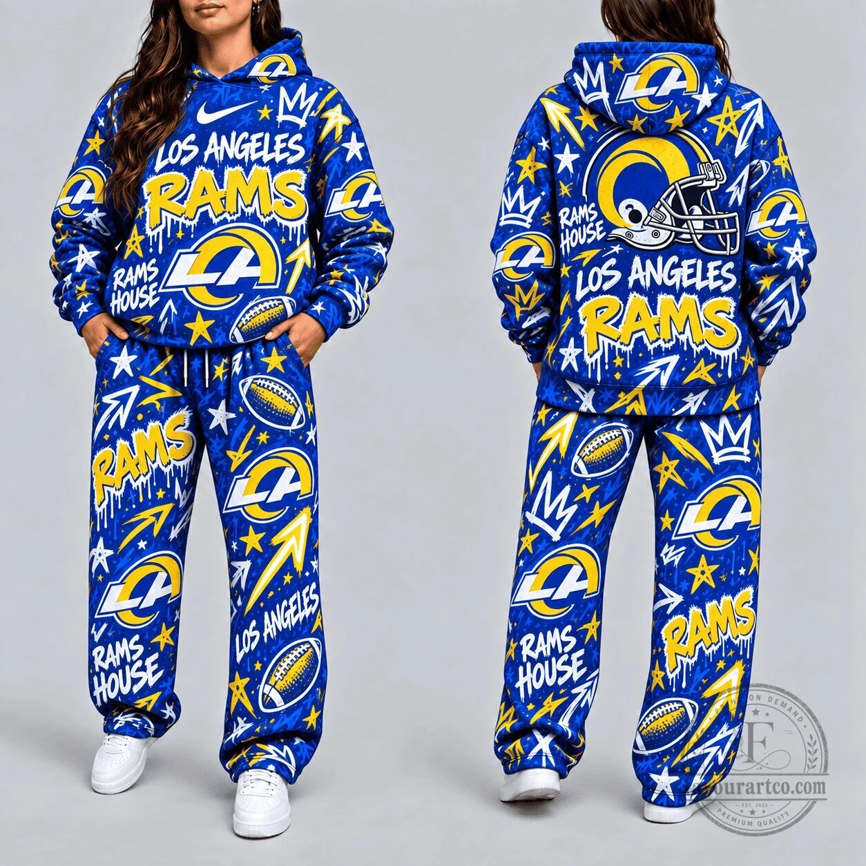 Graffiti Style All-Over Print Hoodie for Los Angeles Rams Football Team 5 Graffiti Style All-Over Print Hoodie for Los Angeles Rams Football Team