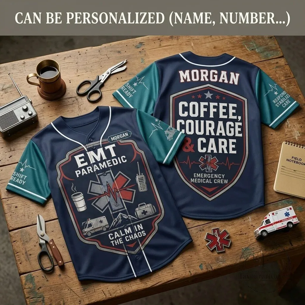 Personalized EMT Paramedic Emergency Medical Crew Baseball Jersey