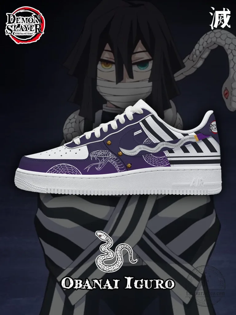 Demon Slayer Obanai Iguro Custom Anime Sneakers