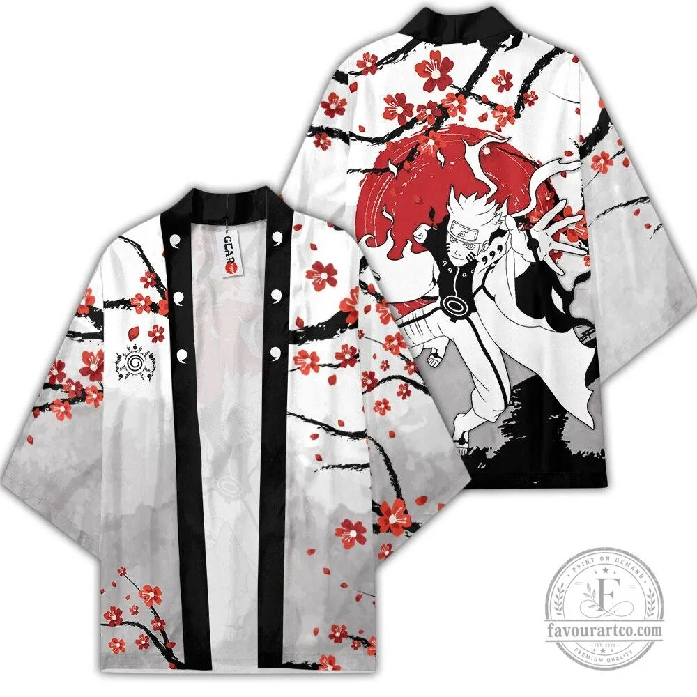 Naruto Uzumaki Sage Mode Cherry Blossom Japanese Style Kimono Cardigan