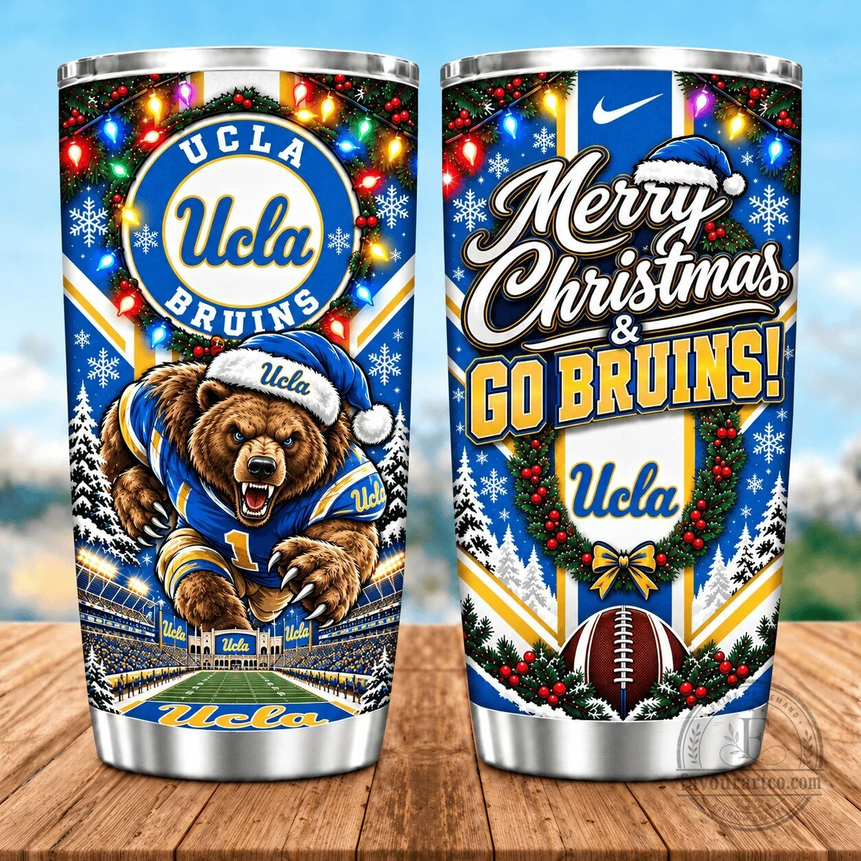 UCLA Bruins Christmas Spirit Football Game Day Stainless Steel Tumbler