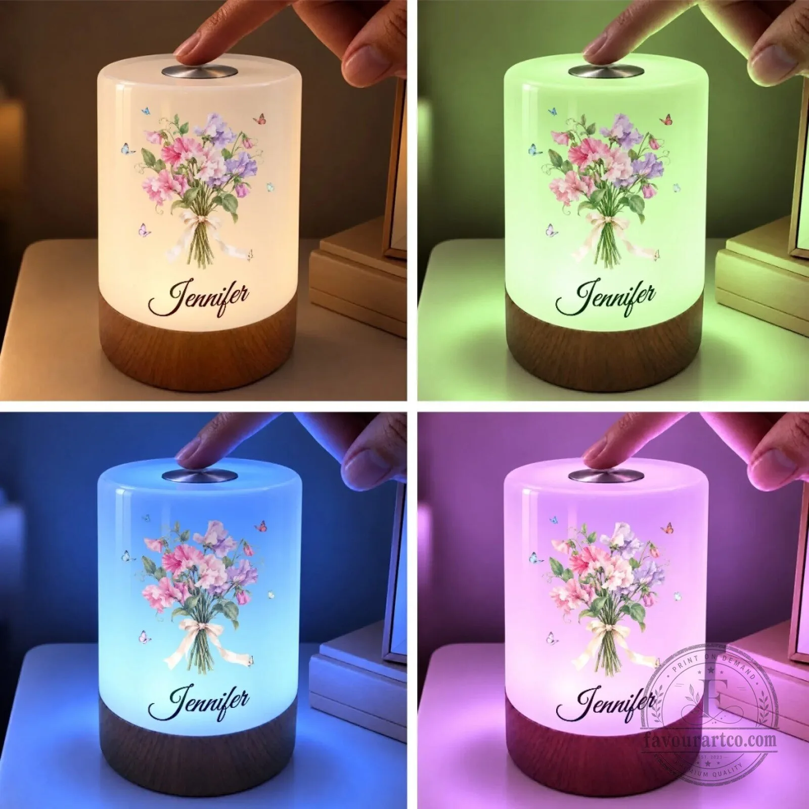 Personalized Butterfly Bouquet Dimmable Touch Night Light Lamp for Women 10 Personalized Butterfly Bouquet Dimmable Touch Night Light Lamp for Women