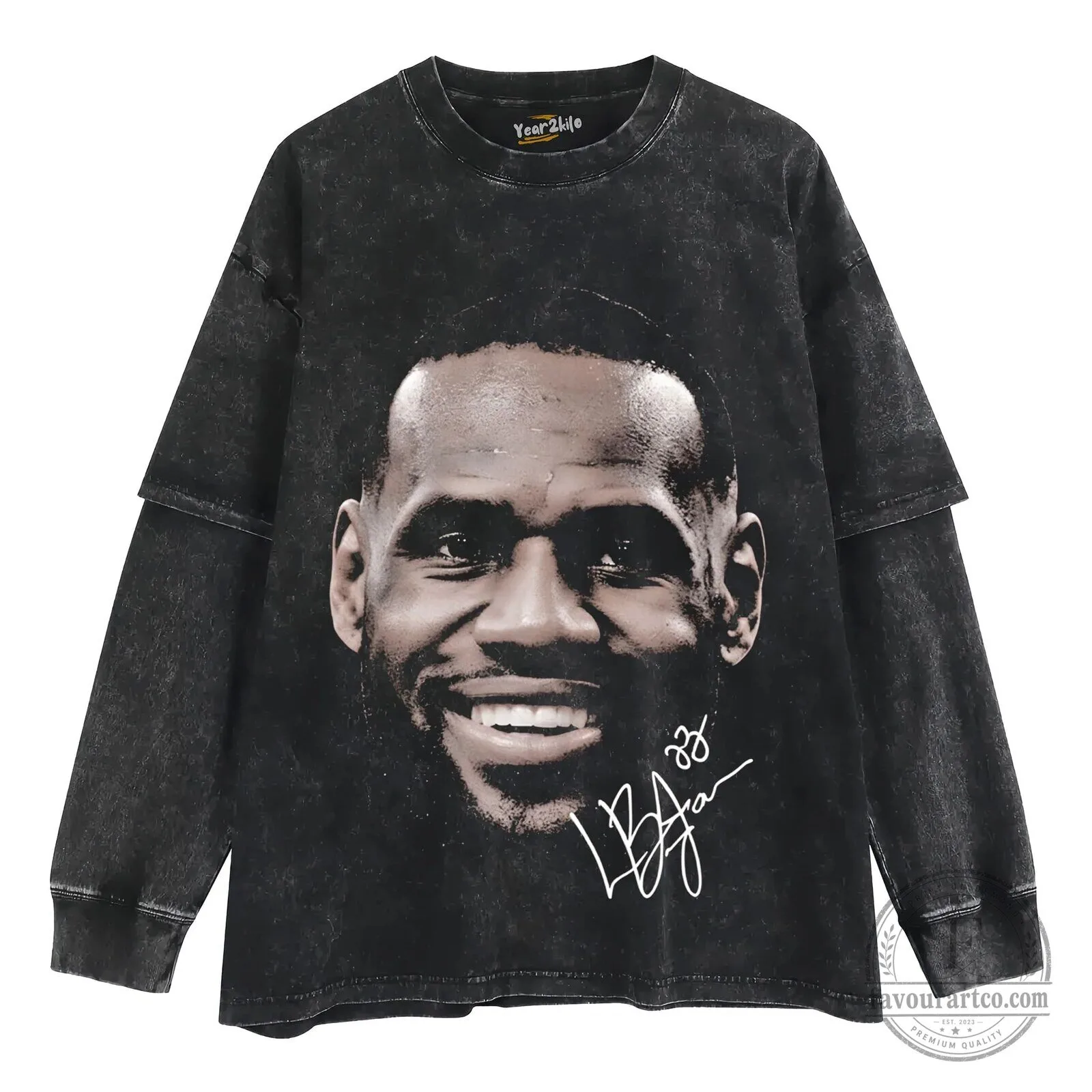 LeBron James Smiling Face Signature Graphic Black T-Shirt 14 LeBron James Smiling Face Signature Graphic Black T-Shirt