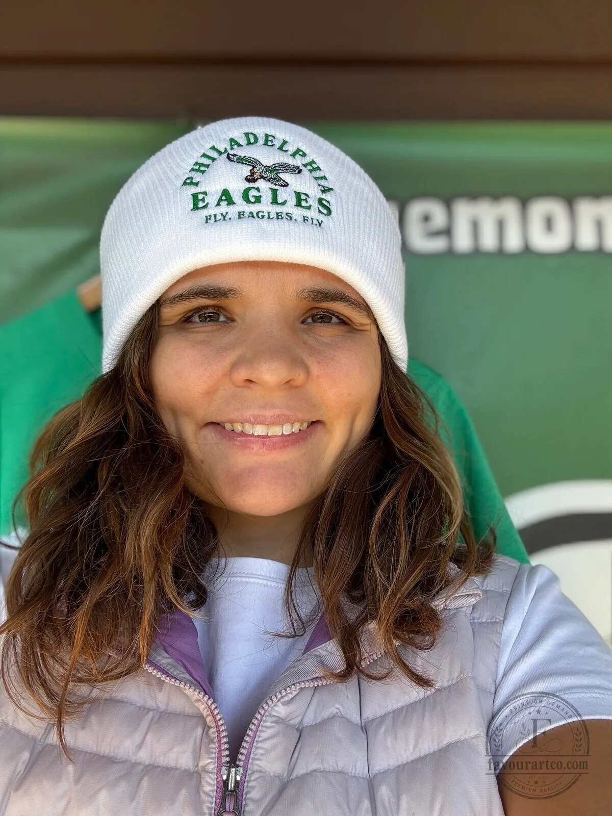 Philadelphia Eagles Fly Eagles Fly White Embroidered Winter Beanie Cap Hat
