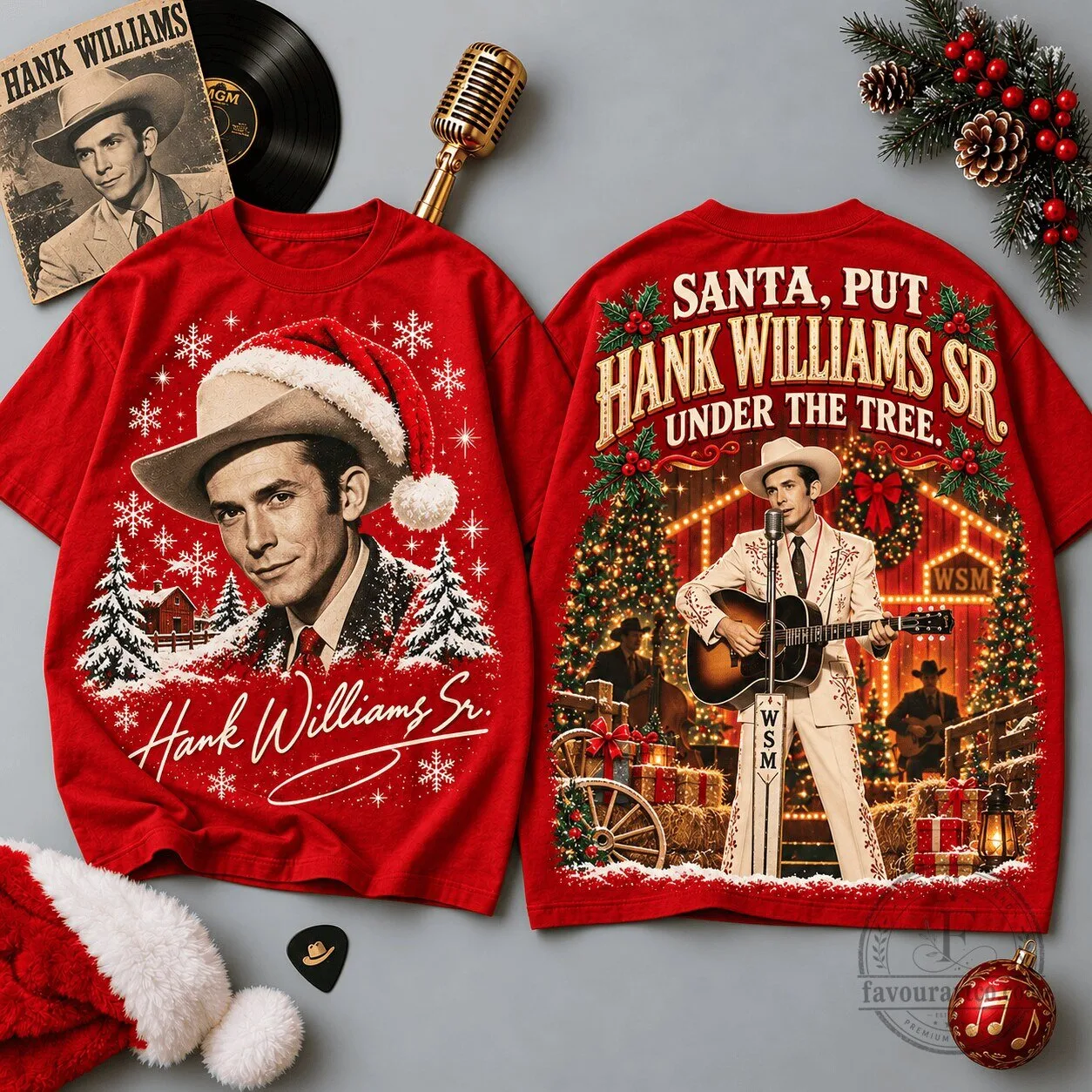 Hank Williams Sr. Christmas Jukebox Holiday T-Shirt