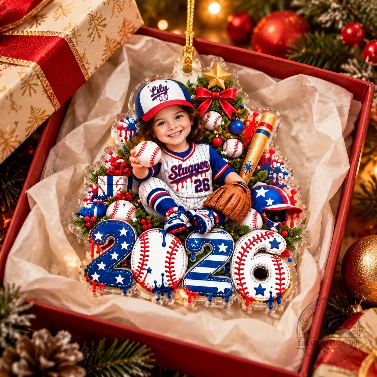Personalized Baseball Player Christmas Tree Ornament, Custom Photo Acrylic Holiday Decoration 14 Personalized Baseball Player Christmas Tree Ornament, Custom Photo Acrylic Holiday Decoration