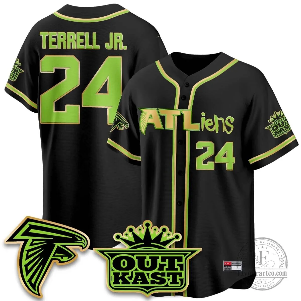 Atlanta Falcons ATLiens Outkast Baseball Jersey with Penix Junior Number 9 86 Atlanta Falcons ATLiens Outkast Baseball Jersey with Penix Junior Number 9